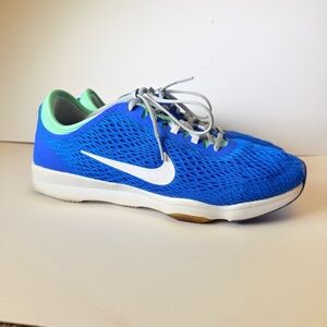 Nike Zoom Fit 704658-401 Women Sz 8 Blue Lace Up Low Training Sneakers Excellent